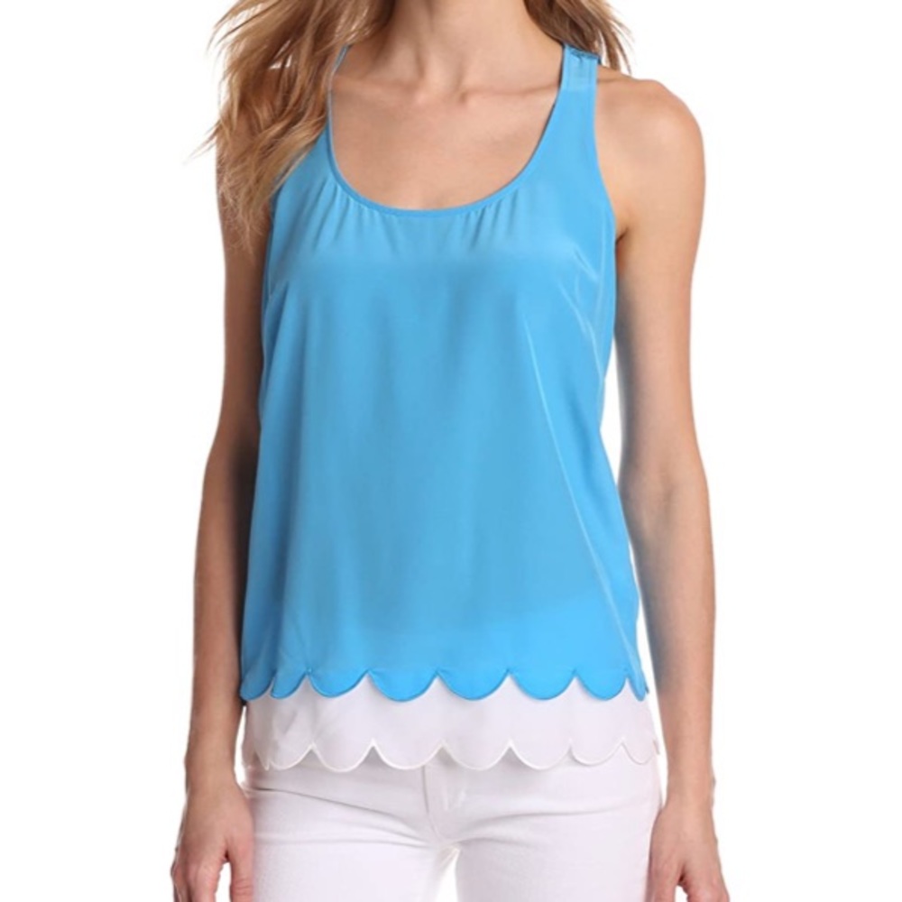 Lily Pulitzer XL Carlina Silk tank Flutter blue